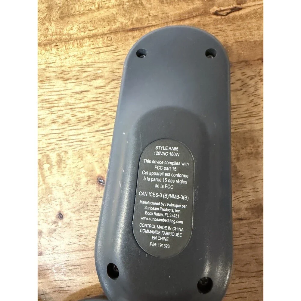 Sunbeam AA85 Electric Heating Blanket Cord 3-Prong Controller